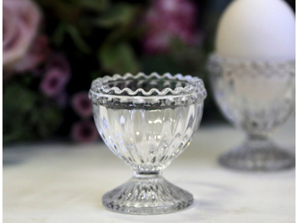 Chic Antique Eierbecher aus Glas /B-Ware