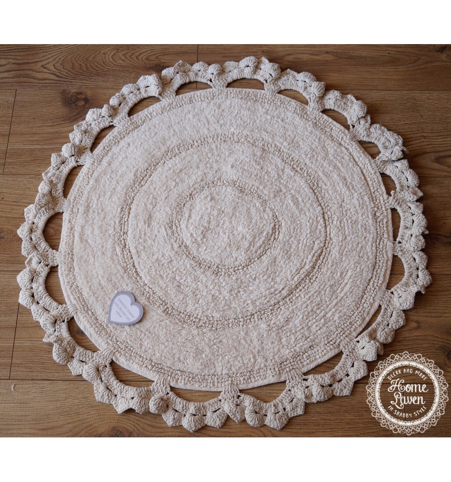 Runder Badteppich creme - Bad Teppiche - https://www.homelaven.de