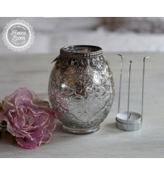 Chic Antique Teelichthalter / Kerzenglas mit Verzierungen