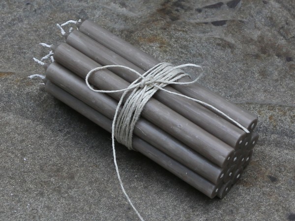 Mini Stabkerzen 10er Set beige