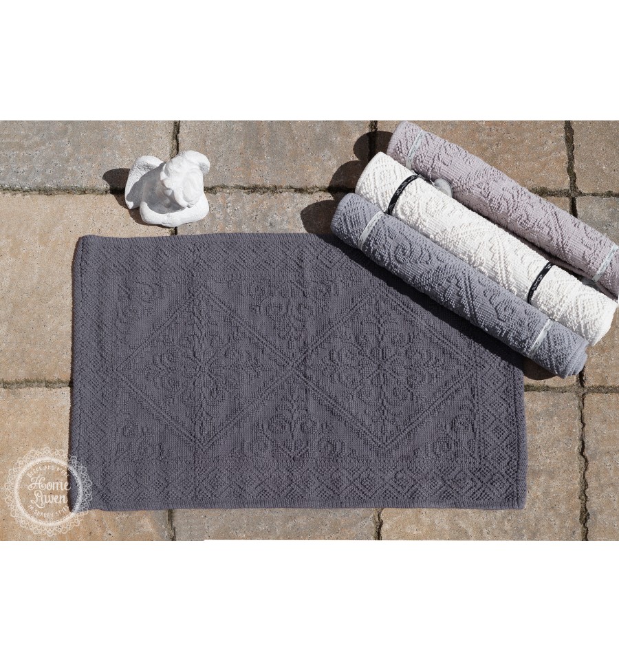 Badteppich 'Jacquard' dunkelgrau - Teppiche - https://www.homelaven.de