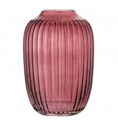 Vase mit Rillen rot