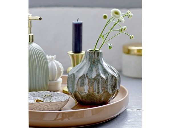 Bloomingville Vase Steingut Grün-Patina 5 Gefäße 