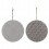 Deko Fliesen rund 2er Set Grau