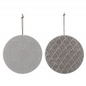 Bloomingville Deko Fliesen rund 2er Set grau