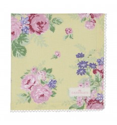 Greengate Stoffserviette mit Spitze 'Rose' pale yellow Sonderedition