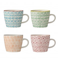 Kaffeetasse 'Carla' Blumenmuster orange
