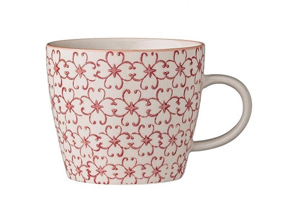 Kaffeetasse 'Carla' Blumenmuster orange