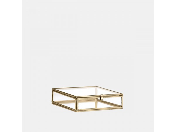 Glasbox Schmuckdose gold 10,5 x 10,5