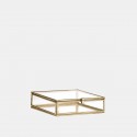Madam Stoltz Glasbox Schmuckdose gold 10,5 x 10,5/ B-Ware