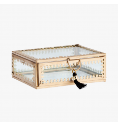 Glasbox Schmuckdose gold