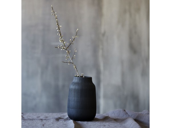 Vase Groove schwarz