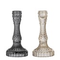 Bloomingville Kerzenhalter aus Glas grau & gelb