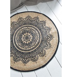 Teppich Boho Ø 90 cm aus Jute