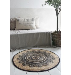 Teppich Boho Ø 90 cm aus Jute/B-Ware