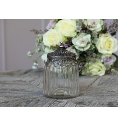 Chic Antique Aufbewahrungsglas mit Metallornament groß