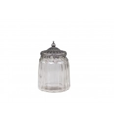 Chic Antique Aufbewahrungsglas mit Metallornament groß