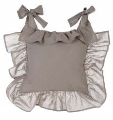 Stuhlkissenbezug mit Volant 40 x 40 taupe