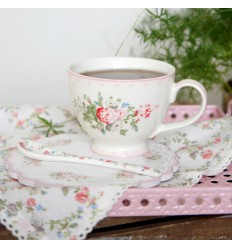 GreenGate Stoffserviette mit Spitze 'Carly' white