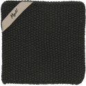 Ib Laursen Topflappen 'Mynte' schwarz, gestrickt