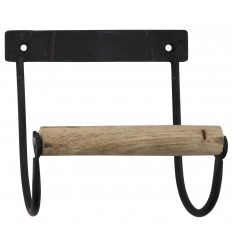 Ib Laursen Toilettenpapierhalter mit Holzrolle schwarz