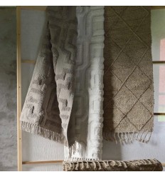 Teppich, Badteppich mit Fransen in offwhite