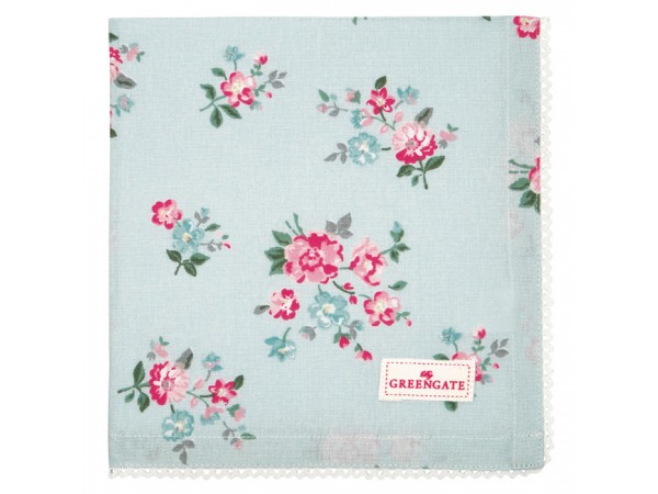 GreenGate Stoffserviette mit Spitze 'Sonia' pale blue