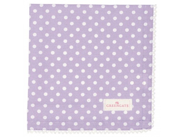 GreenGate Stoffserviette mit Spitze 'Spot' lavendar