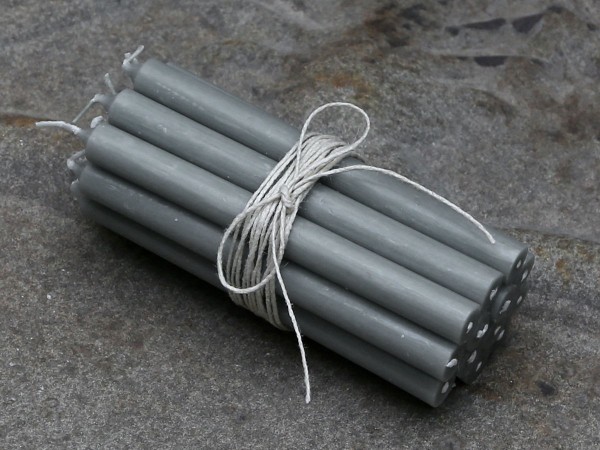 Chic Antique mini Stabkerzen 10er Set grau