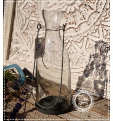 Chic Antique Windlicht/Teelichtglas mit Bügel