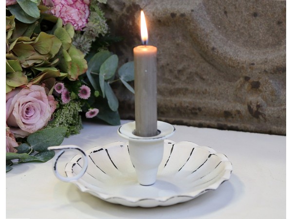 Chic Antique Kerzenhalter Kammerleuchter weiß