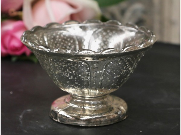 Chic Antique Teelichthalter Schale auf Fuß