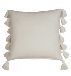 Kissenbezug 'Java' off white mit Quasten, 48 x 48 cm
