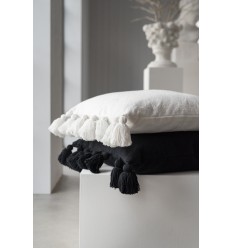 Kissenbezug 'Java' off white mit Quasten, 48 x 48 cm