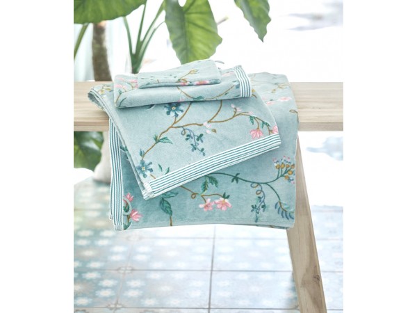 Pip Studio Handtuch, Gästehandtuch 'Les Fleurs' blau