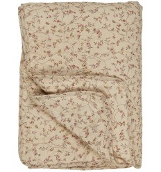 IB Laursen Tagesdecke mit Blumenranke 130 x 180 beige