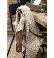 IB Laursen Tagesdecke mit Blumenranke 130 x 180 beige