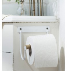 Ib Laursen Toilettenpapierhalter mit Holzrolle weiß