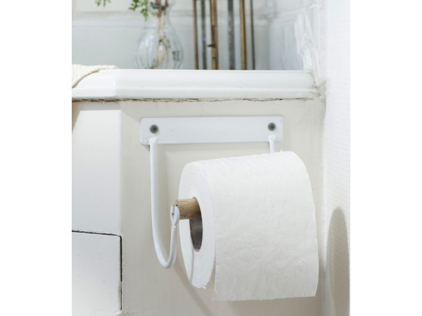 Ib Laursen Toilettenpapierhalter mit Holzrolle weiß