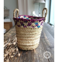 Madam Stoltz Seegras Korb natur fuchsia