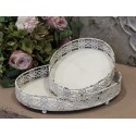 Chic Antique Tablett mit Spitzenkante