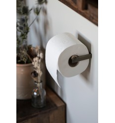 Ib Laursen Toilettenpapierhalter mit Holzrolle altmessing