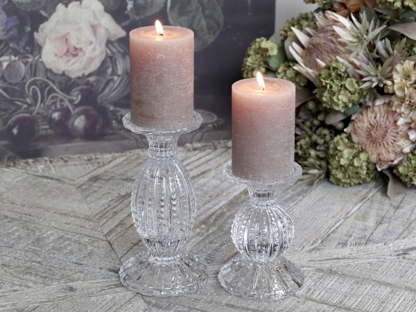 Chic Antique Kerzenständer mit Perlenkante