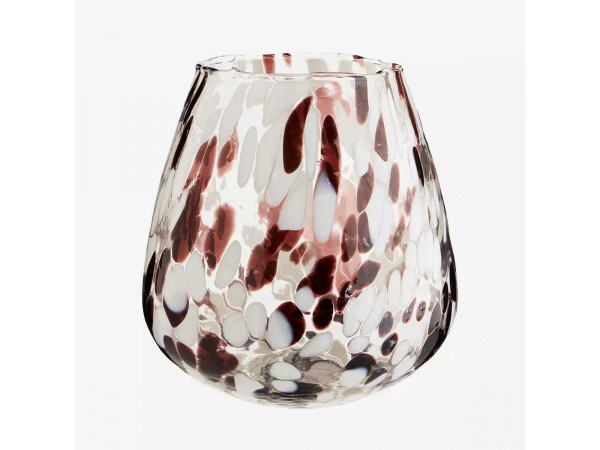 Madam Stoltz Vase Sprenkel Deko braun weiß