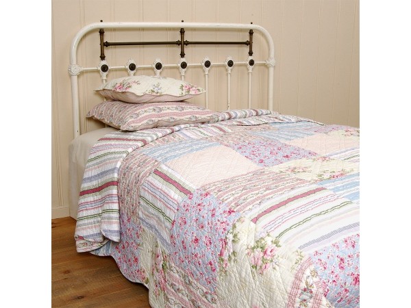 SALE /% Tagesdecke Decke Vila 130 x 150 cm Plaid Baumwolle Landhaus Shabby