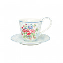 GreenGate Kaffeetasse Teetasse + Untertasse 'Ailis white'/B-Ware