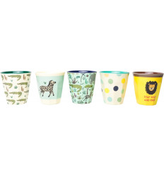 Rice 6er Set Becher Jungle Animals blau