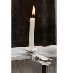 Chic Antique kleiner Kerzenhalter mit Klemme in weiß/ B-Ware