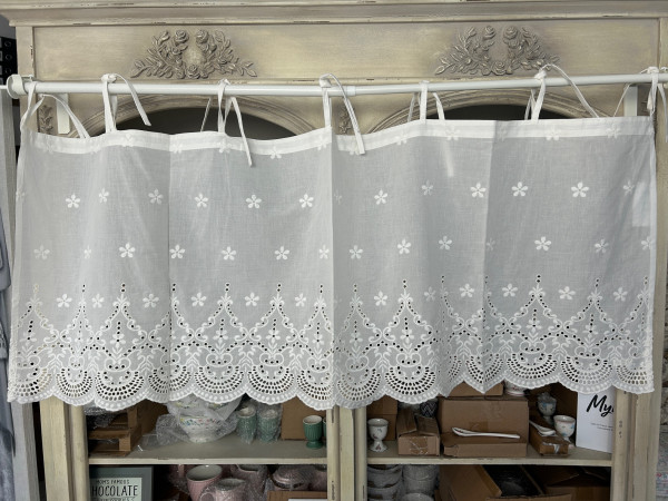 Kurzgardine Broderie ecru 50 x140 cm