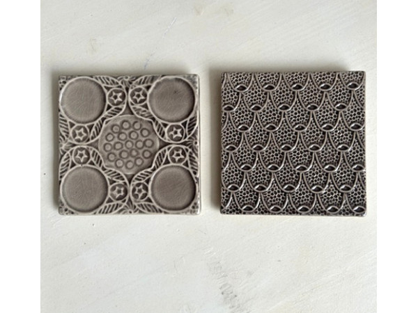 Deko Fliesen 2er Set grau